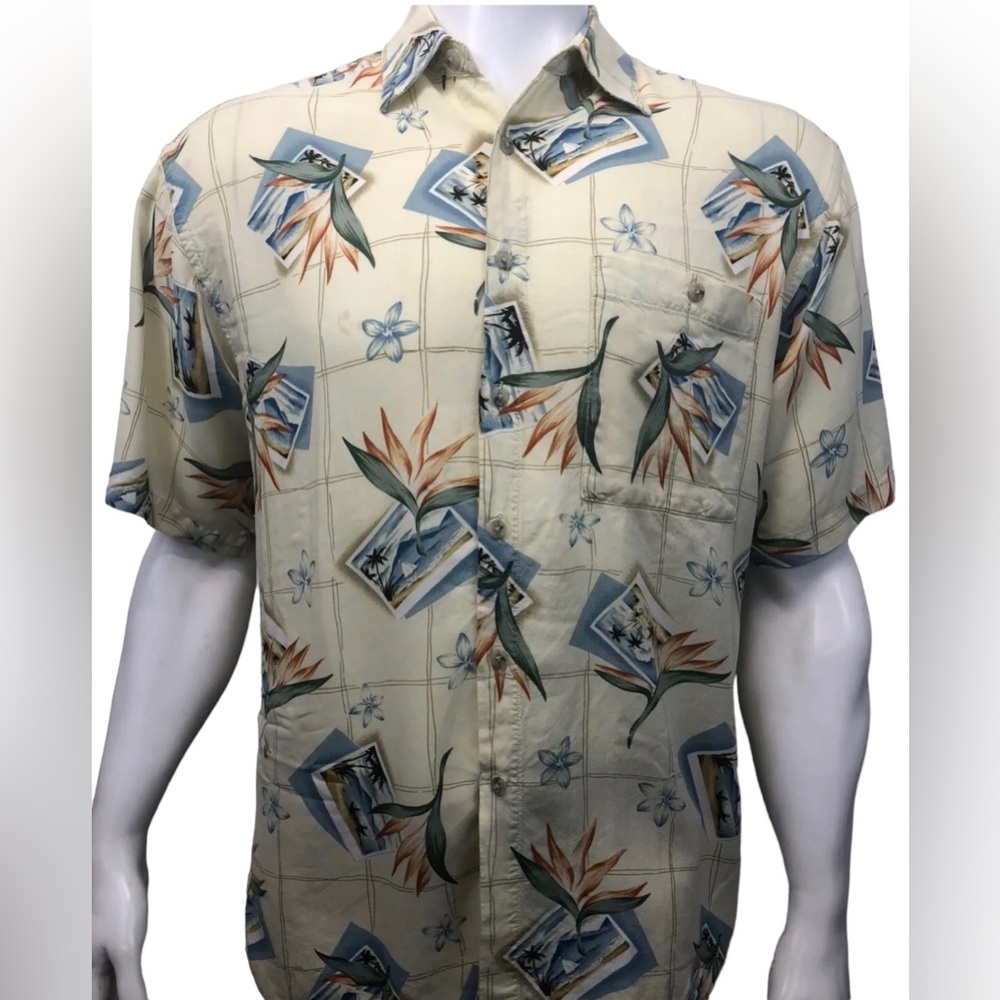 Campia Moda Hawaiian Floral Beach SS Shirt Medium